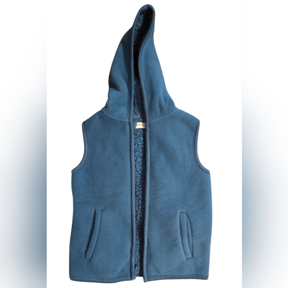 George Fleece Hooded Vest in Blue